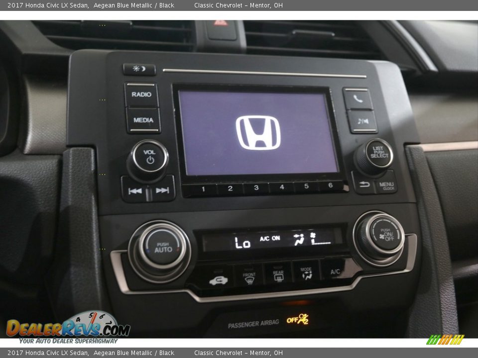 2017 Honda Civic LX Sedan Aegean Blue Metallic / Black Photo #8