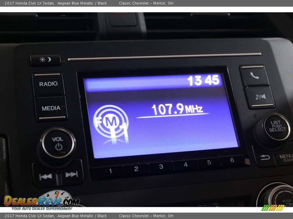 2017 Honda Civic LX Sedan Aegean Blue Metallic / Black Photo #9