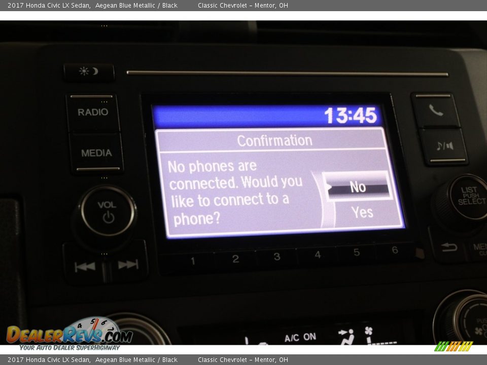 2017 Honda Civic LX Sedan Aegean Blue Metallic / Black Photo #12