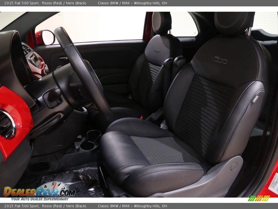 Nero (Black) Interior - 2015 Fiat 500 Sport Photo #5