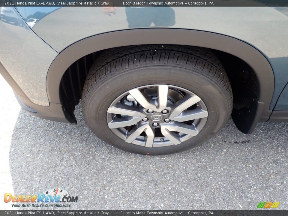 2021 Honda Pilot EX-L AWD Steel Sapphire Metallic / Gray Photo #2