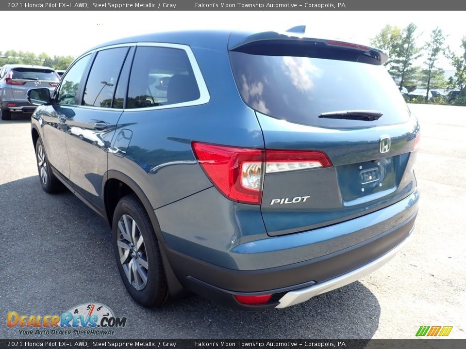 2021 Honda Pilot EX-L AWD Steel Sapphire Metallic / Gray Photo #3