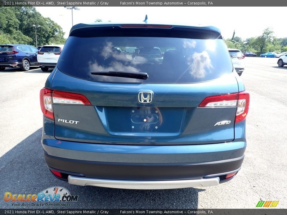 2021 Honda Pilot EX-L AWD Steel Sapphire Metallic / Gray Photo #4