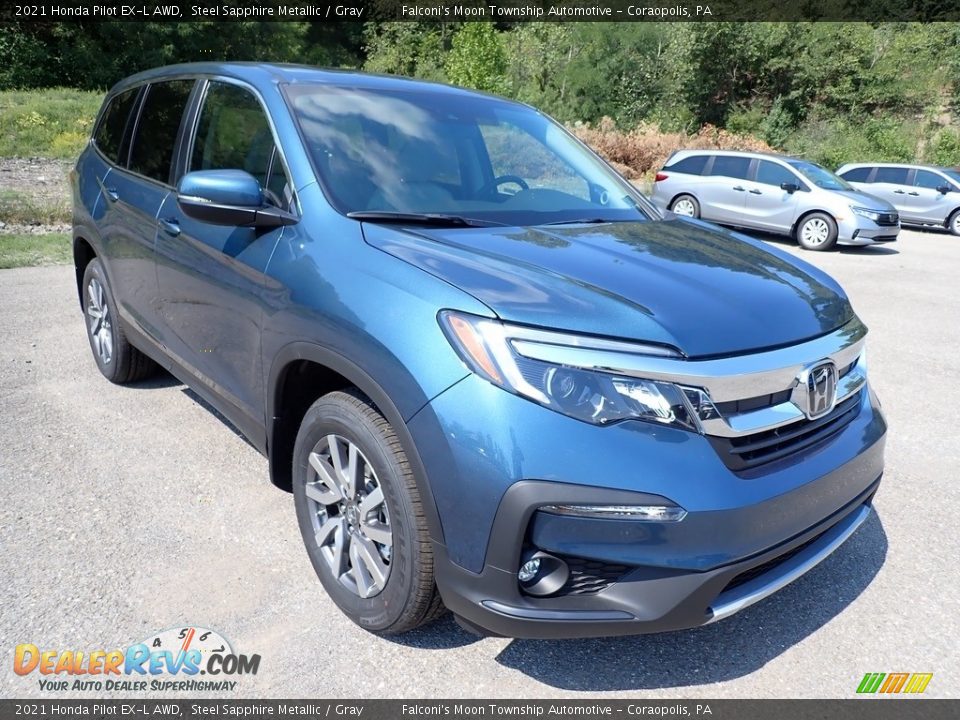 Steel Sapphire Metallic 2021 Honda Pilot EX-L AWD Photo #6