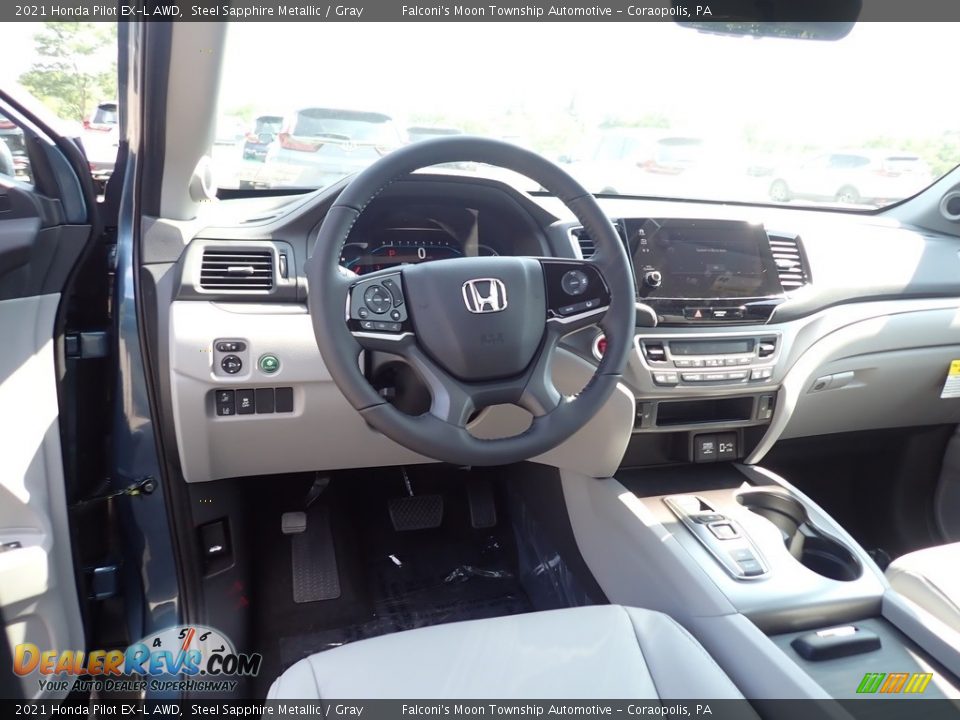 2021 Honda Pilot EX-L AWD Steel Sapphire Metallic / Gray Photo #10