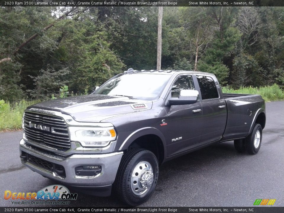 2020 Ram 3500 Laramie Crew Cab 4x4 Granite Crystal Metallic / Mountain Brown/Light Frost Beige Photo #2