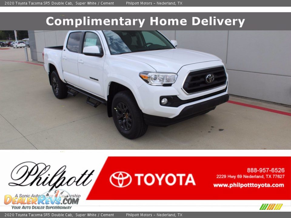 2020 Toyota Tacoma SR5 Double Cab Super White / Cement Photo #1