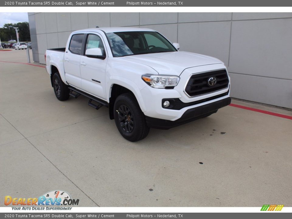 2020 Toyota Tacoma SR5 Double Cab Super White / Cement Photo #2