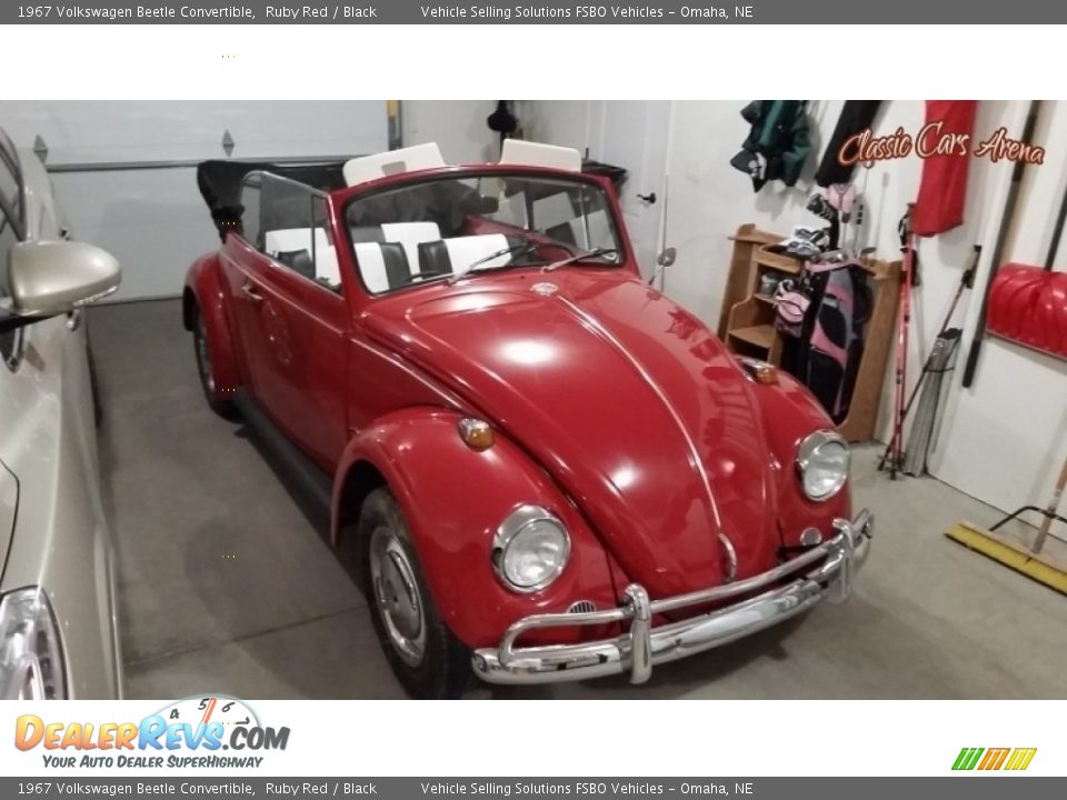 1967 Volkswagen Beetle Convertible Ruby Red / Black Photo #5