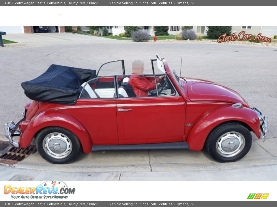 1967 Volkswagen Beetle Convertible Ruby Red / Black Photo #6