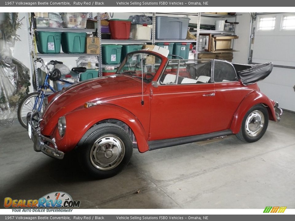 1967 Volkswagen Beetle Convertible Ruby Red / Black Photo #7