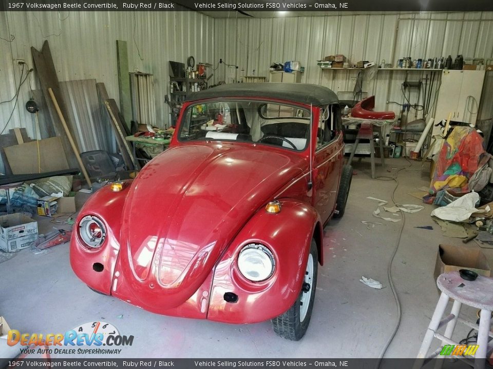 1967 Volkswagen Beetle Convertible Ruby Red / Black Photo #16