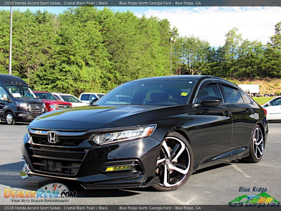 2018 Honda Accord Sport Sedan Crystal Black Pearl / Black Photo #1