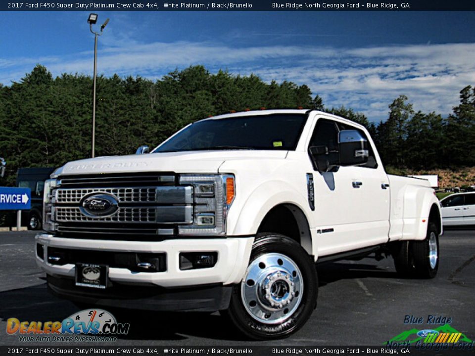 2017 Ford F450 Super Duty Platinum Crew Cab 4x4 White Platinum / Black/Brunello Photo #1