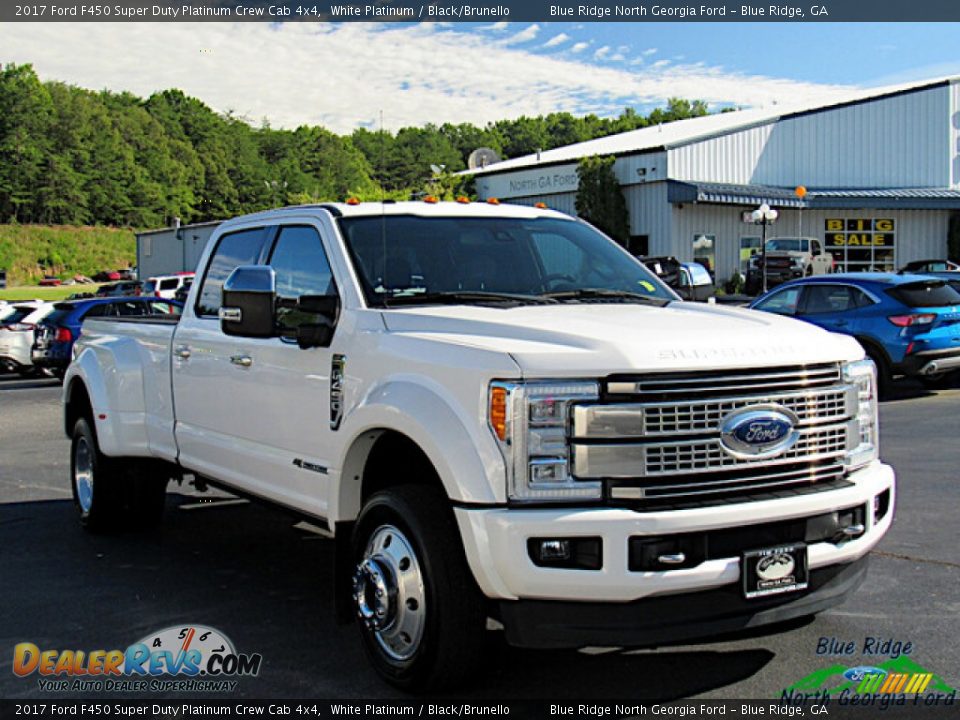 2017 Ford F450 Super Duty Platinum Crew Cab 4x4 White Platinum / Black/Brunello Photo #7