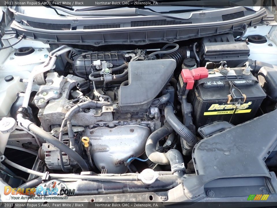 2013 Nissan Rogue S AWD Pearl White / Black Photo #2