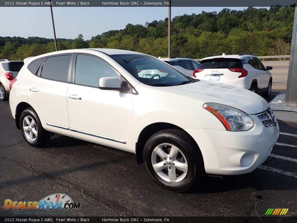 2013 Nissan Rogue S AWD Pearl White / Black Photo #4