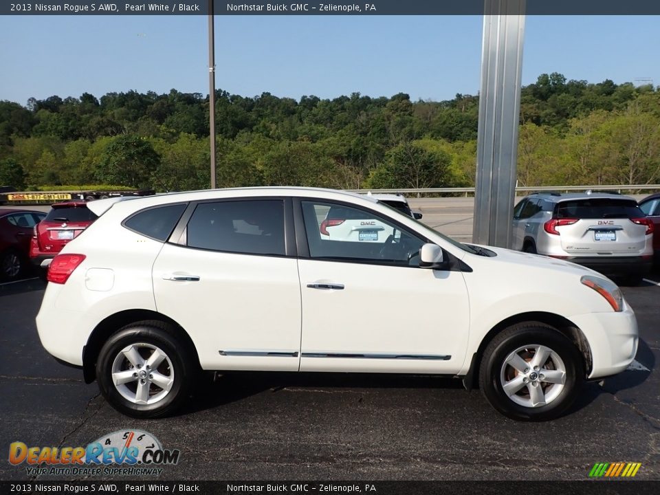 2013 Nissan Rogue S AWD Pearl White / Black Photo #5