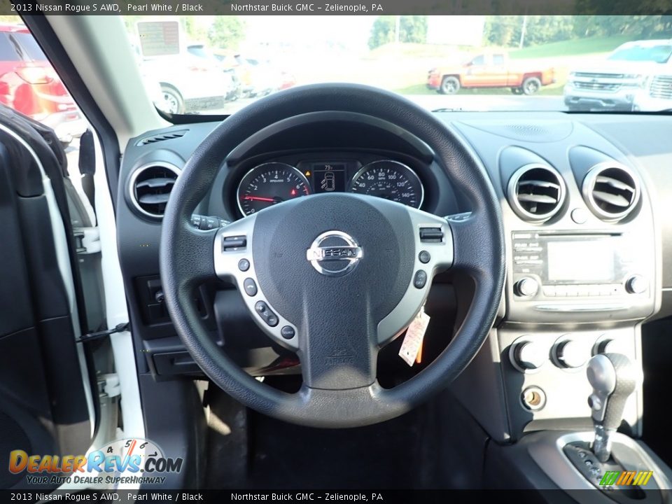 2013 Nissan Rogue S AWD Pearl White / Black Photo #21