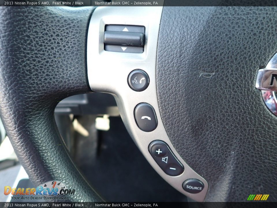 2013 Nissan Rogue S AWD Pearl White / Black Photo #24