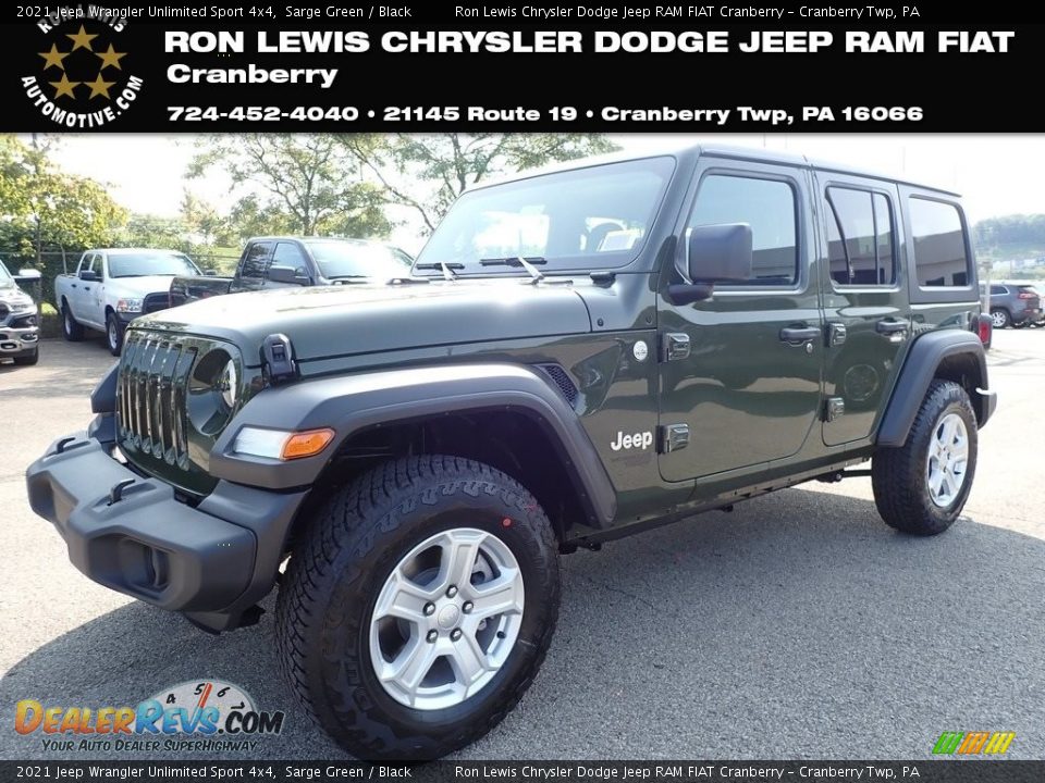 2021 Jeep Wrangler Unlimited Sport 4x4 Sarge Green / Black Photo #1