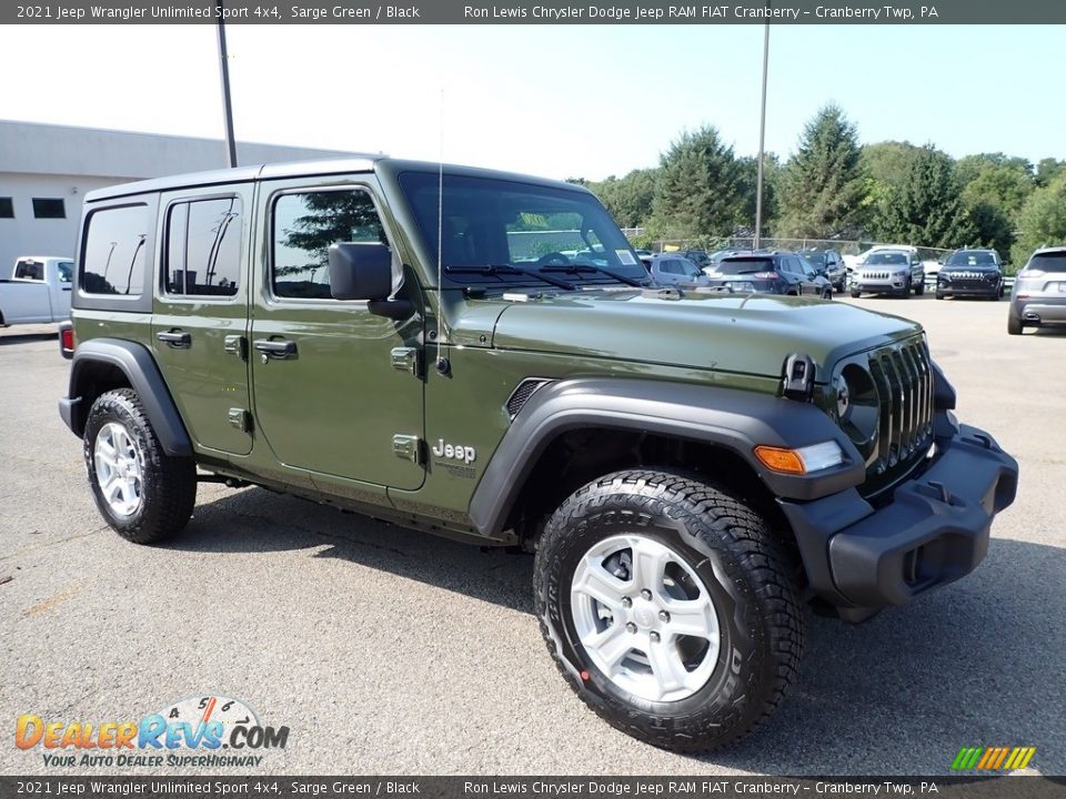 Front 3/4 View of 2021 Jeep Wrangler Unlimited Sport 4x4 Photo #3