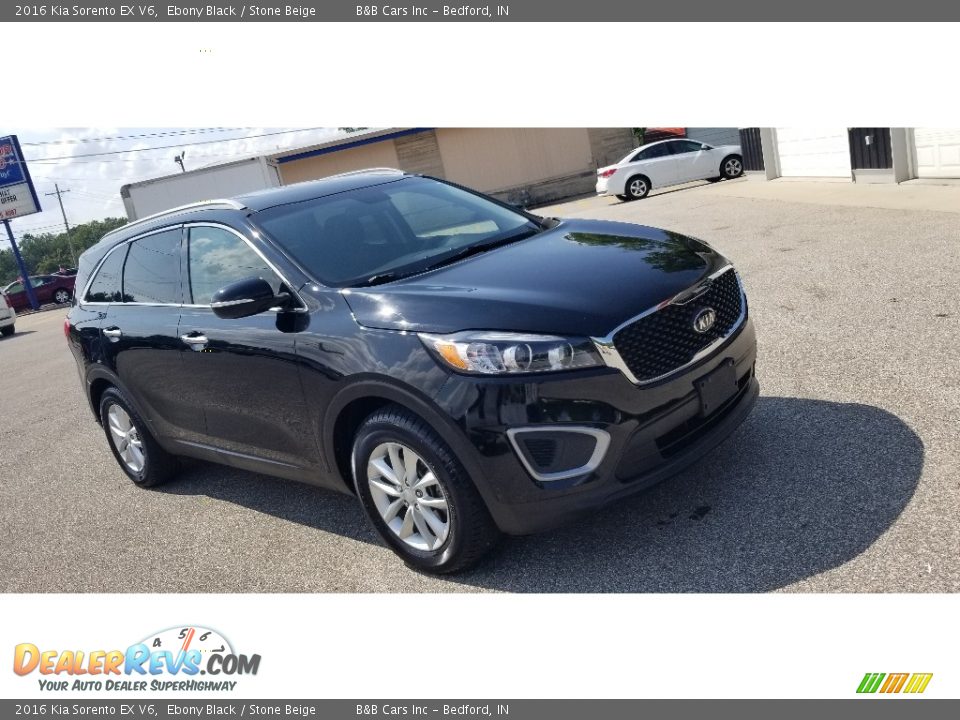 2016 Kia Sorento EX V6 Ebony Black / Stone Beige Photo #27