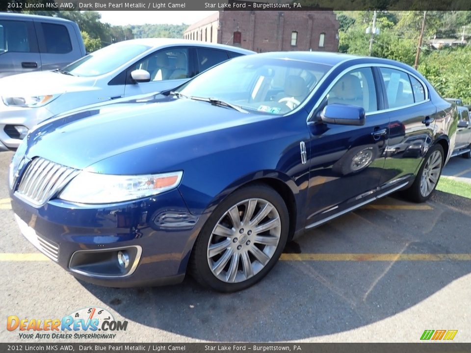 2012 Lincoln MKS AWD Dark Blue Pearl Metallic / Light Camel Photo #1