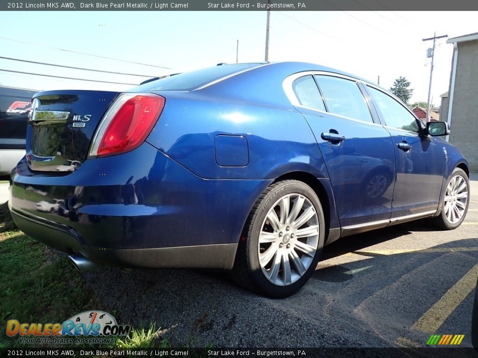 2012 Lincoln MKS AWD Dark Blue Pearl Metallic / Light Camel Photo #3