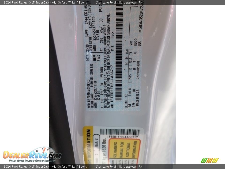 2020 Ford Ranger XLT SuperCab 4x4 Oxford White / Ebony Photo #14