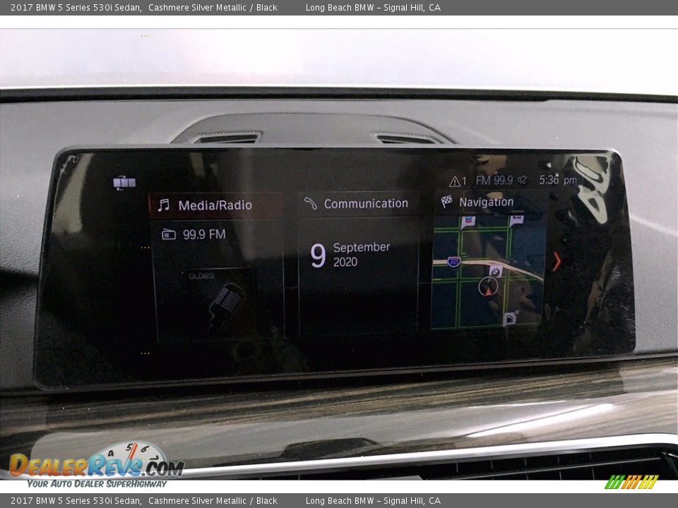 2017 BMW 5 Series 530i Sedan Cashmere Silver Metallic / Black Photo #17