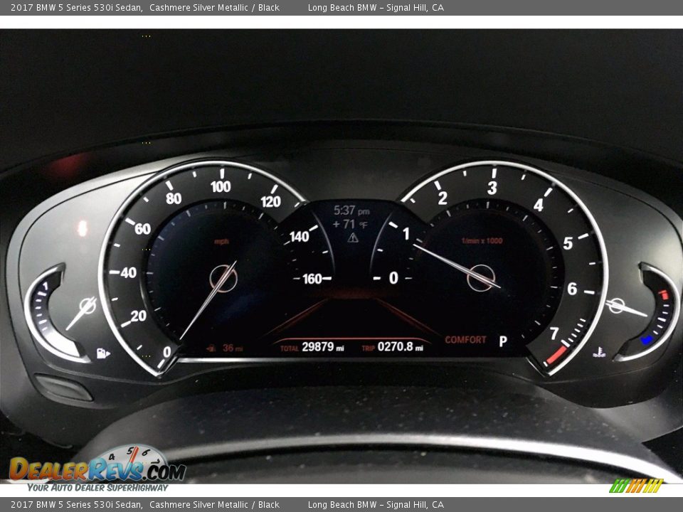 2017 BMW 5 Series 530i Sedan Cashmere Silver Metallic / Black Photo #20