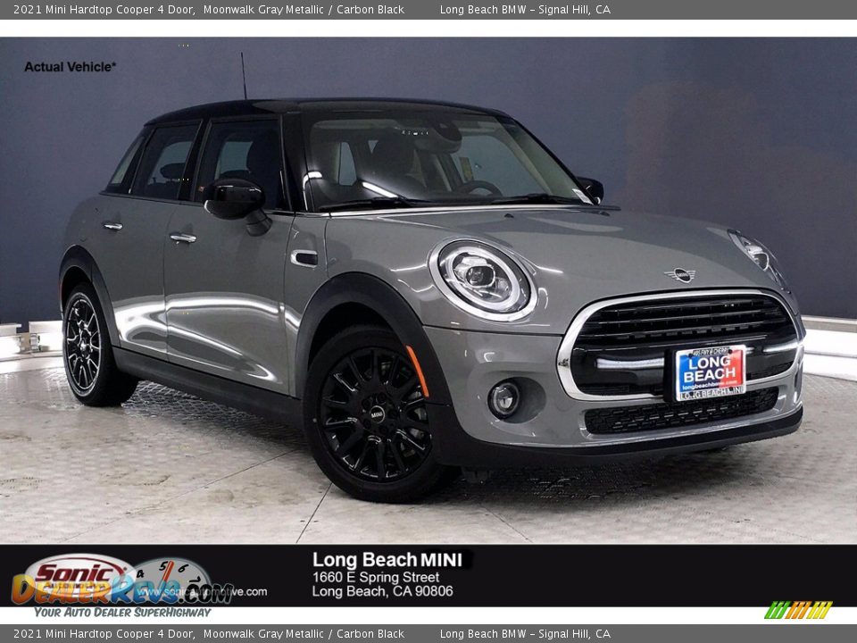 2021 Mini Hardtop Cooper 4 Door Moonwalk Gray Metallic / Carbon Black Photo #1