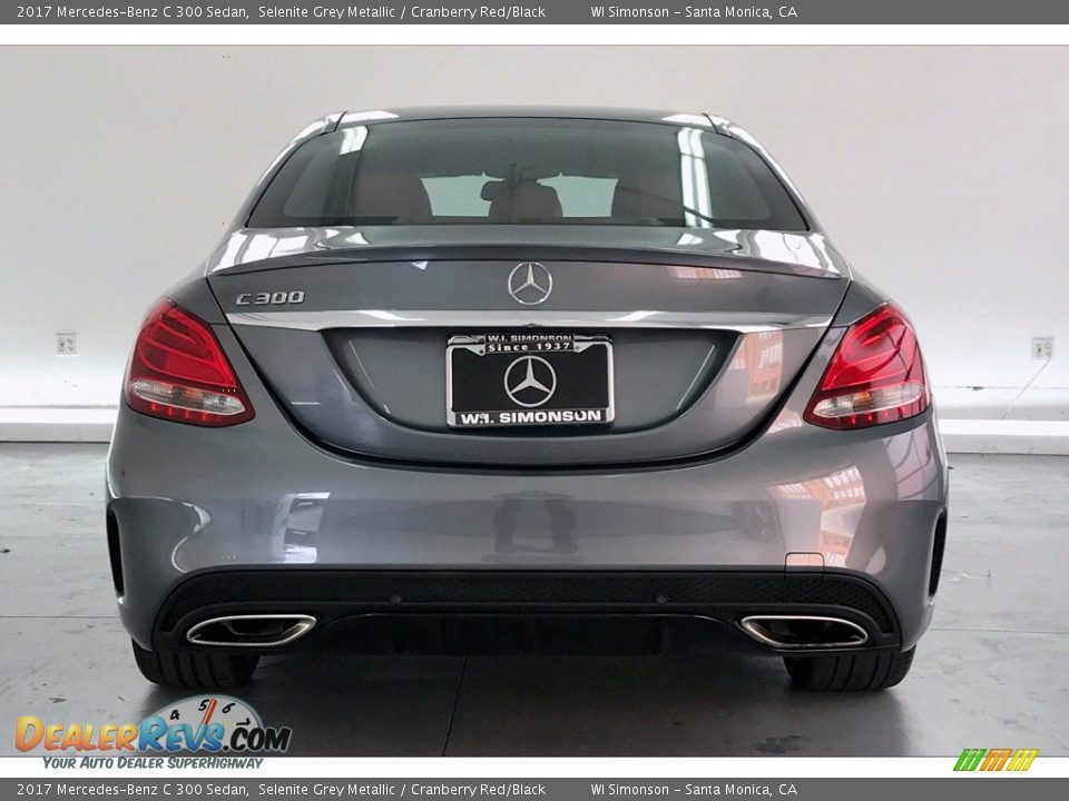 2017 Mercedes-Benz C 300 Sedan Selenite Grey Metallic / Cranberry Red/Black Photo #3