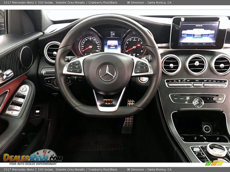 2017 Mercedes-Benz C 300 Sedan Selenite Grey Metallic / Cranberry Red/Black Photo #4