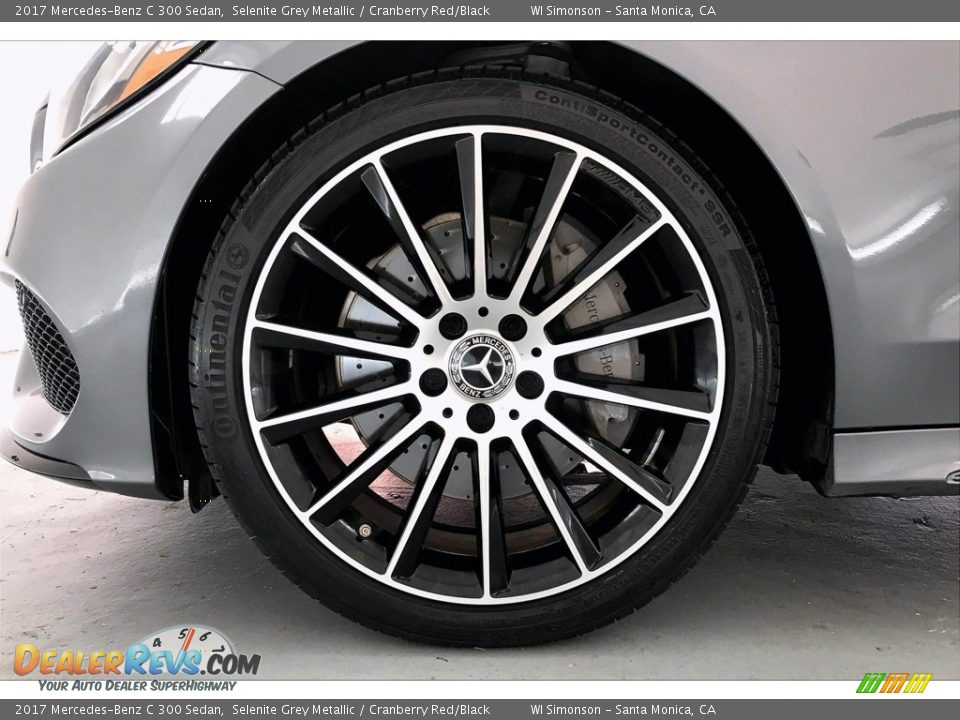 2017 Mercedes-Benz C 300 Sedan Selenite Grey Metallic / Cranberry Red/Black Photo #8