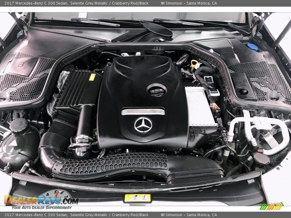 2017 Mercedes-Benz C 300 Sedan Selenite Grey Metallic / Cranberry Red/Black Photo #9