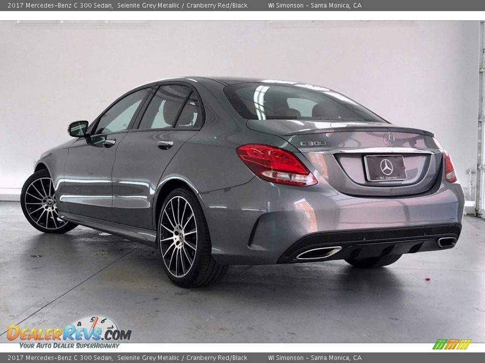 2017 Mercedes-Benz C 300 Sedan Selenite Grey Metallic / Cranberry Red/Black Photo #10