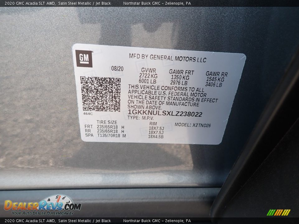 2020 GMC Acadia SLT AWD Satin Steel Metallic / Jet Black Photo #11