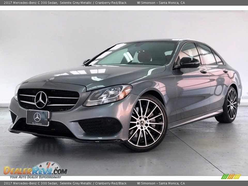 2017 Mercedes-Benz C 300 Sedan Selenite Grey Metallic / Cranberry Red/Black Photo #12