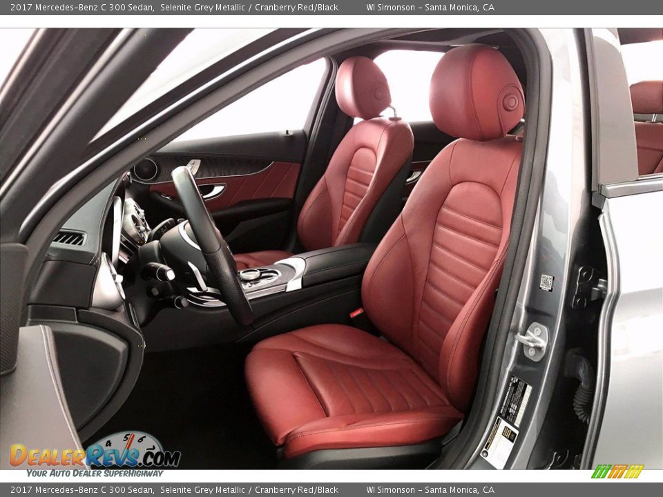 2017 Mercedes-Benz C 300 Sedan Selenite Grey Metallic / Cranberry Red/Black Photo #14