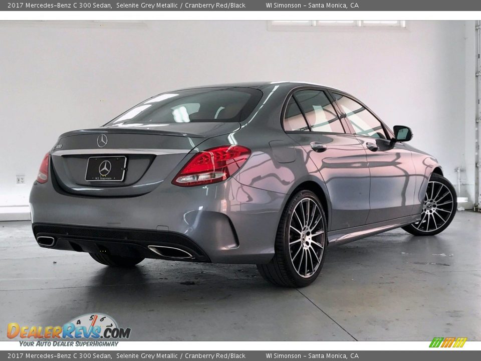 2017 Mercedes-Benz C 300 Sedan Selenite Grey Metallic / Cranberry Red/Black Photo #16