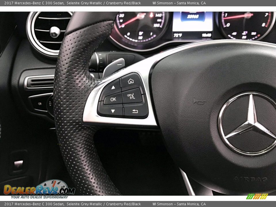 2017 Mercedes-Benz C 300 Sedan Selenite Grey Metallic / Cranberry Red/Black Photo #18
