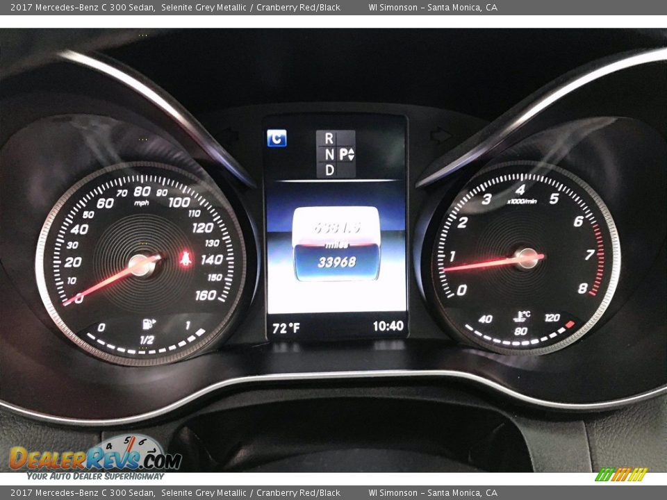 2017 Mercedes-Benz C 300 Sedan Selenite Grey Metallic / Cranberry Red/Black Photo #20