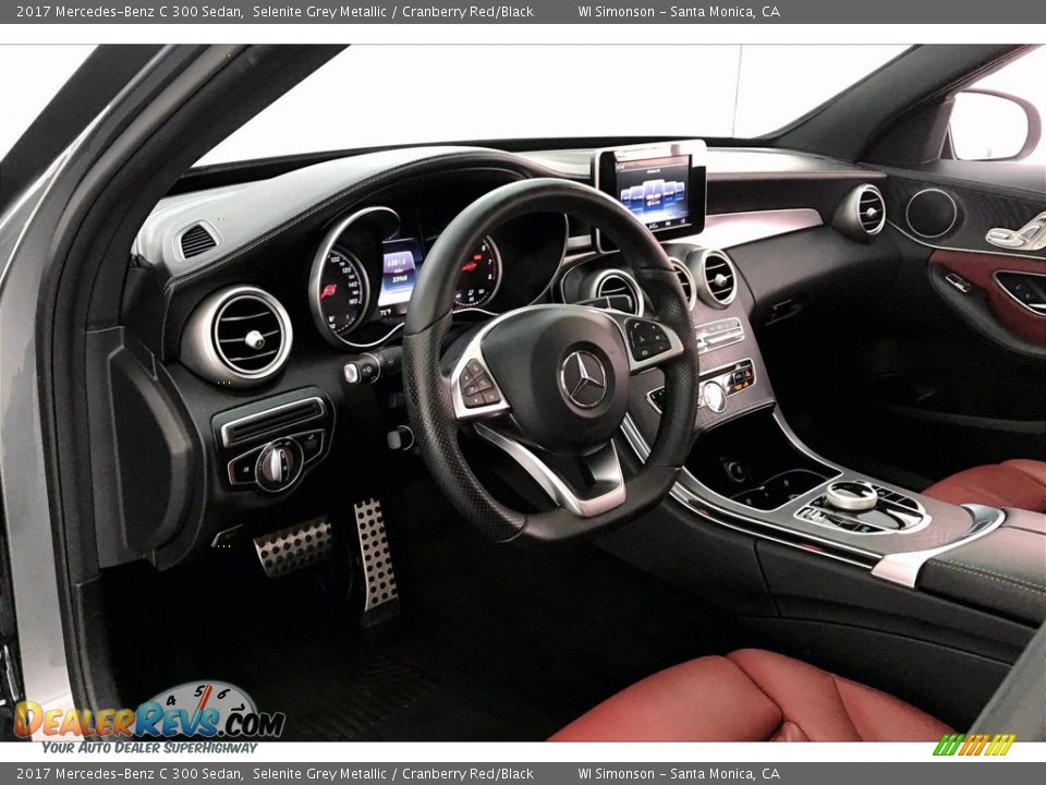 2017 Mercedes-Benz C 300 Sedan Selenite Grey Metallic / Cranberry Red/Black Photo #22