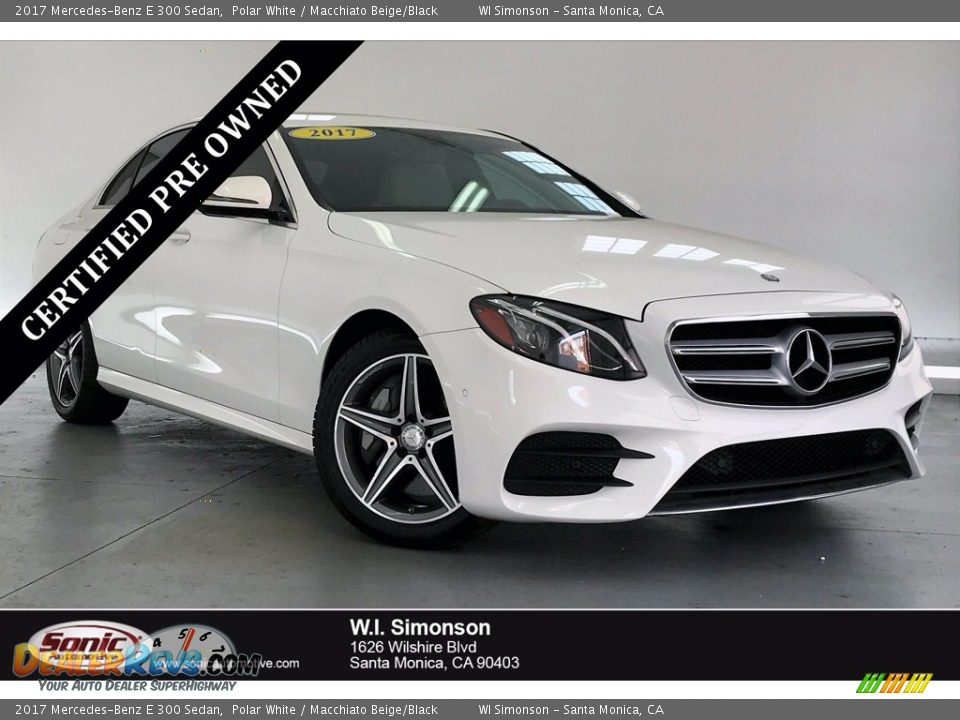 2017 Mercedes-Benz E 300 Sedan Polar White / Macchiato Beige/Black Photo #1