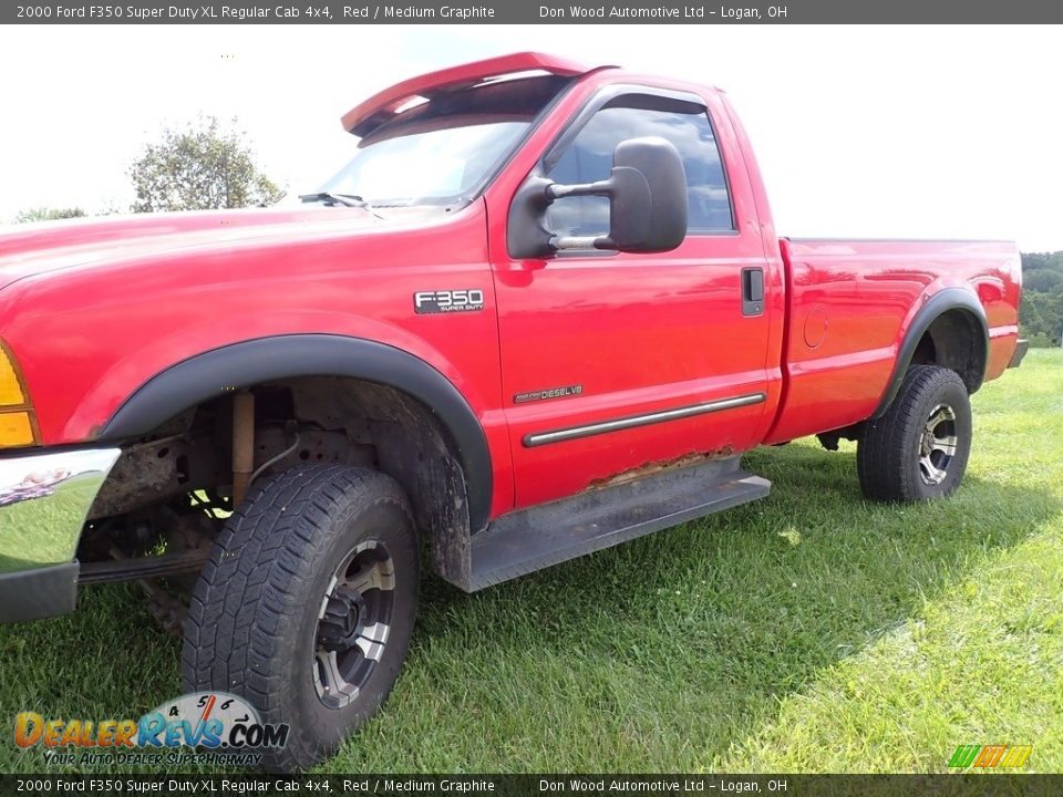 2000 Ford F350 Super Duty XL Regular Cab 4x4 Red / Medium Graphite Photo #6