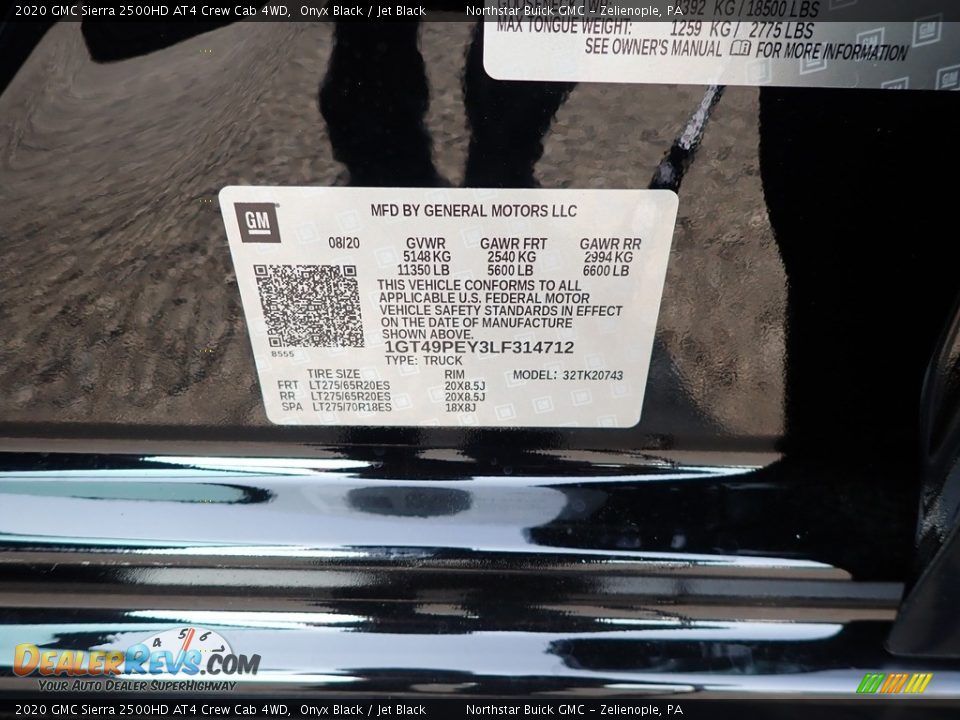 2020 GMC Sierra 2500HD AT4 Crew Cab 4WD Onyx Black / Jet Black Photo #10