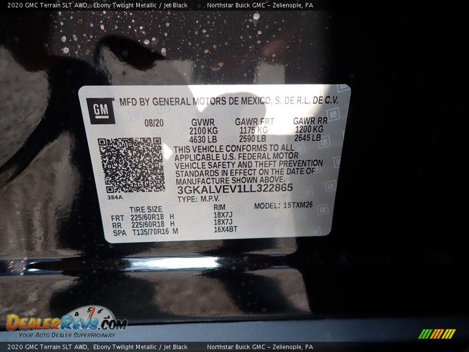 2020 GMC Terrain SLT AWD Ebony Twilight Metallic / Jet Black Photo #11