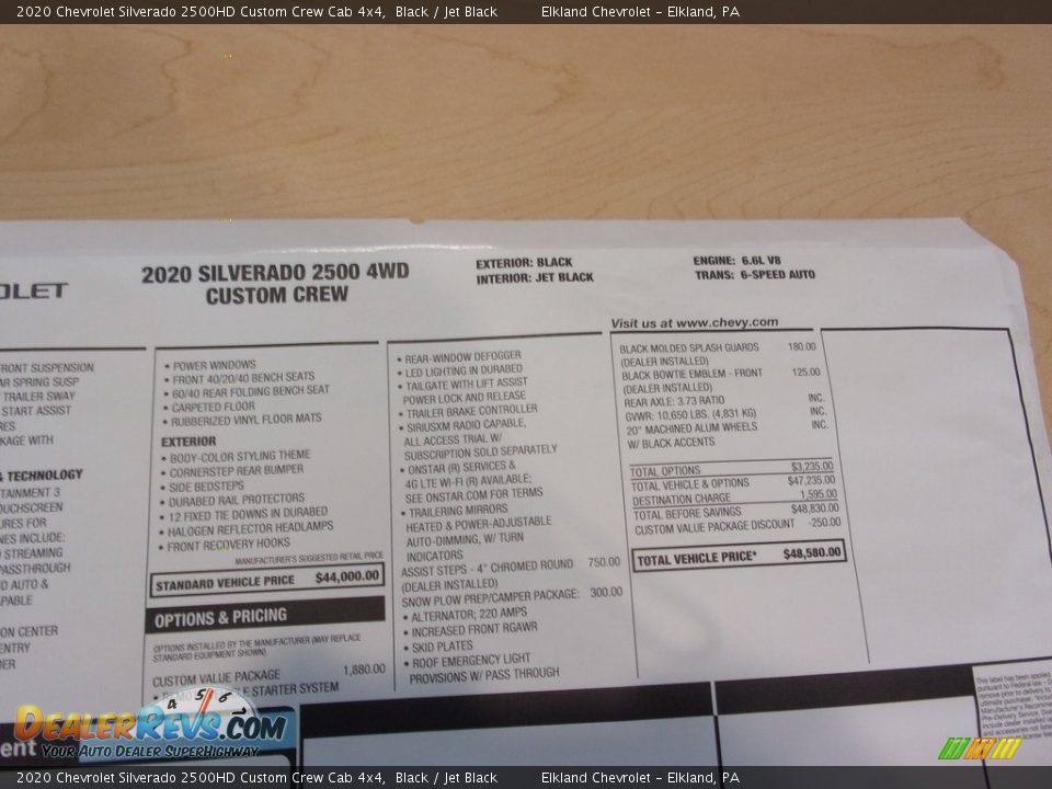 2020 Chevrolet Silverado 2500HD Custom Crew Cab 4x4 Black / Jet Black Photo #31